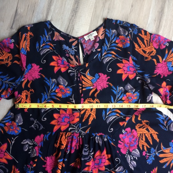 Umgee USA Women’s Small Floral Mini Dress with Wide Flowy Sleeves and Skirt - Picture 7 of 8